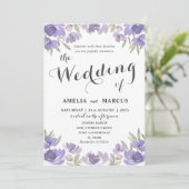 紫素朴フローラユーカリ結婚ス 招待状 (スタンド正面)