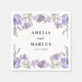 紫素朴フローラ水の色結婚の スタンダードカクテルナプキン (正面)