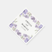 紫素朴フローラ水の色結婚の スタンダードカクテルナプキン (角)