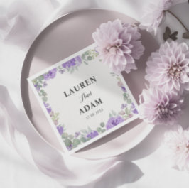 紫素朴フローラ水の色結婚の スタンダードカクテルナプキン