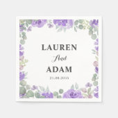 紫素朴フローラ水の色結婚の スタンダードカクテルナプキン (正面)
