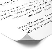 紫素朴フローラ結婚記念標識 ポスター (角)