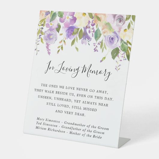 紫素朴フローラ結婚記念碑 台座サイン (正面)