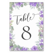 紫素朴水色フローラ結婚の テーブルナンバー (正面)
