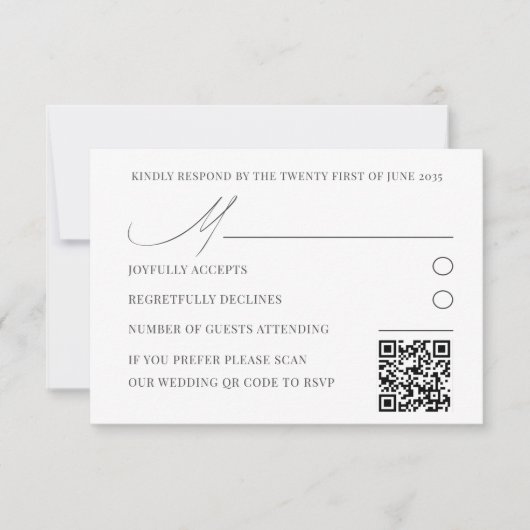 紫素朴水色フローラ結婚式RSVP 出欠カード (正面)