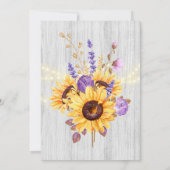 紫素朴牡丹ひま結婚の花 招待状 (裏面)