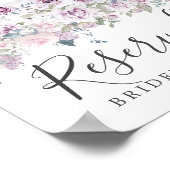 紫素朴白フローラの結婚予約サイン ポスター (角)