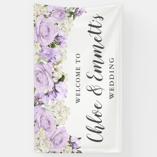紫素朴白フローラ結婚ズ 横断幕 (縦)