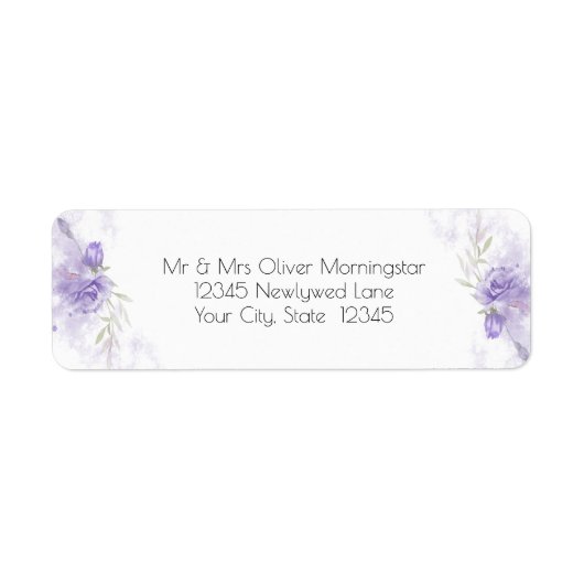 紫素朴紫バラフローララベル ラベル (正面)