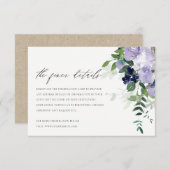 紫素朴紫フローラ葉結婚の詳細 エンクロージャーカード (正面/裏面)