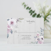 紫素朴紫ラベンダーバラRSVP 出欠カード (スタンド正面)