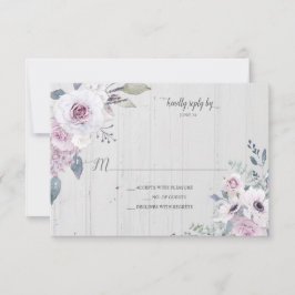 紫素朴紫ラベンダーバラRSVP 出欠カード