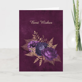 紫素朴色の結婚フローラ カード