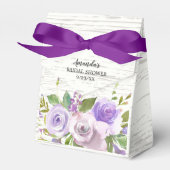 紫素朴花ブライダルシャワーお願い箱 フェイバーボックス (正面サイド)