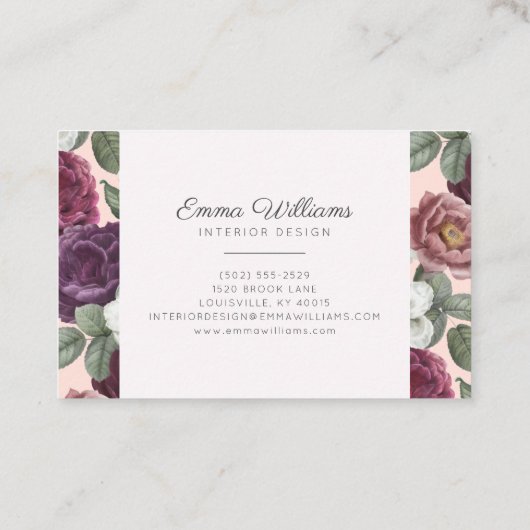 紫素朴花水彩名刺 名刺 (裏面)