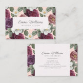 紫素朴花水彩名刺 名刺 (正面/裏面)