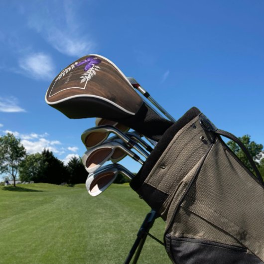 紫素朴蝶ゴルフヘッドカバー ゴルフヘッドカバー