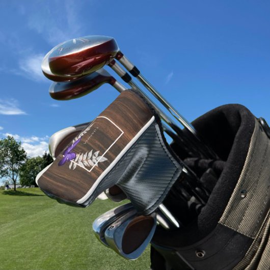 紫素朴蝶ゴルフヘッドカバー ゴルフヘッドカバー