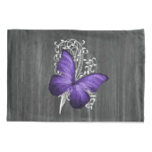 紫素朴蝶パーソナライズされた枕 枕カバー (裏面)