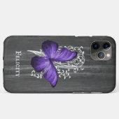 紫素朴蝶パーソナライズされた Case-Mate iPhoneケース (裏面(横))
