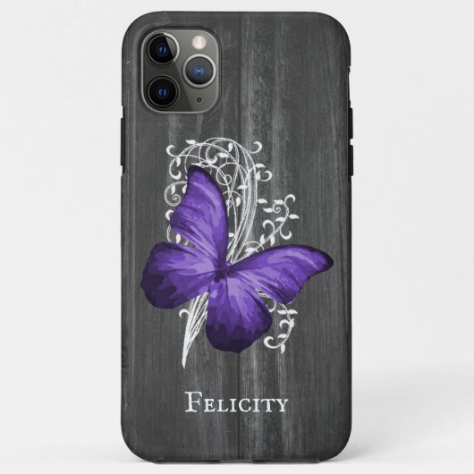 紫素朴蝶パーソナライズされた Case-Mate iPhoneケース (裏面)