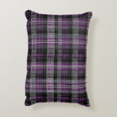 紫素朴黒タータンチェック模様 アクセントクッション (裏面(縦))
