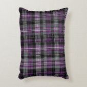 紫素朴黒タータンチェック模様 アクセントクッション (正面(垂直))
