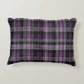 紫素朴黒タータンチェック模様 アクセントクッション (裏面)