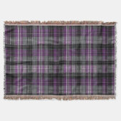 紫素朴黒タータンチェック模様 スローブランケット (正面)