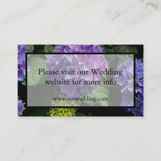 紫紫エレガント紫マゼンタピンク花模様アジサイ エンクロージャーカード (正面)