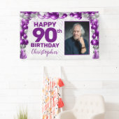 紫紫バイオレットバルーンフォト90誕生日 横断幕 (インサイチュ)