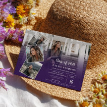 紫紫モダン紫色ミニマル写真卒業