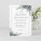 紫紫紫紫紫紫紫紫陽花ユーカリ結婚式招待状 招待状 (スタンド正面)