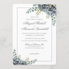紫紫紫紫紫紫紫紫陽花ユーカリ結婚式招待状 招待状