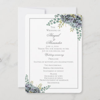 紫紫紫紫紫紫紫紫陽花ユーカリ結婚式 プログラム車