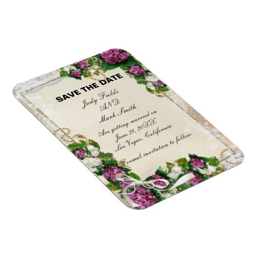 紫紫紫紫紫紫紫陽花とレースは日付磁石を保存 マグネット (右側)