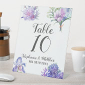 紫紫紫紫紫紫陽花結婚のテーブル番号 台座サイン (インサイチュ)