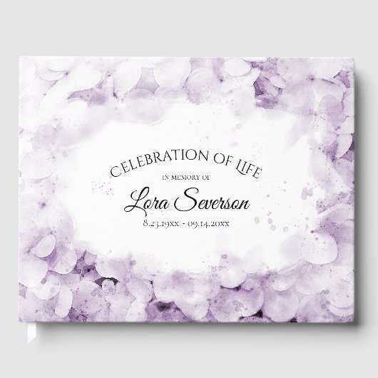 紫紫紫紫紫陽花お祝いオブライフ ゲストブック (正面)