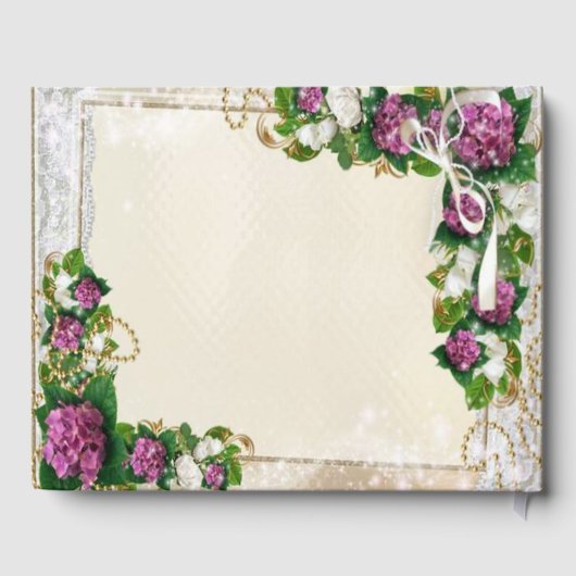 紫紫紫紫紫陽花とレース結婚のゲストブック ゲストブック (裏面)