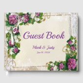 紫紫紫紫紫陽花とレース結婚のゲストブック ゲストブック (正面)