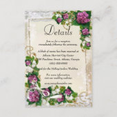 紫紫紫紫紫陽花とレース結婚詳細 エンクロージャーカード (正面)