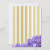 紫紫紫紫紫陽花と金ゴールドストライプ 招待状 (裏面)