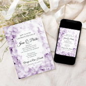 紫紫紫紫紫陽花の水の色のお祝いの生活 招待状