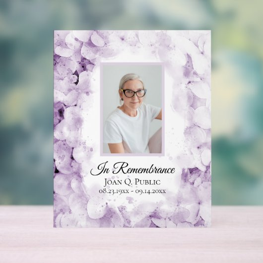 紫紫紫紫紫陽花の水彩お祝いの生活 アクリルサイン (ニュートラル)