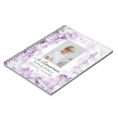 紫紫紫紫紫陽花の水彩葬儀ゲストブック ノートブック (左側)