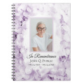 紫紫紫紫紫陽花の水彩葬儀ゲストブック ノートブック (正面)