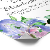 紫紫紫紫紫陽花アイリスブライダルシャワーウェルカムサイン ポスター (角)