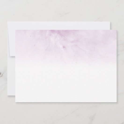 紫紫紫紫紫陽花ウォーターカラーフローラブライダルシャワー 招待状 (裏面)