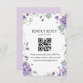 紫紫紫紫紫陽花ウォーターカラーフローラRSVP エンクロージャーカード (正面/裏面)