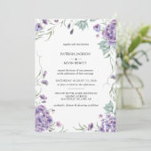 紫紫紫紫紫陽花ウォーターカラー結婚フローラ 招待状 (スタンド正面)